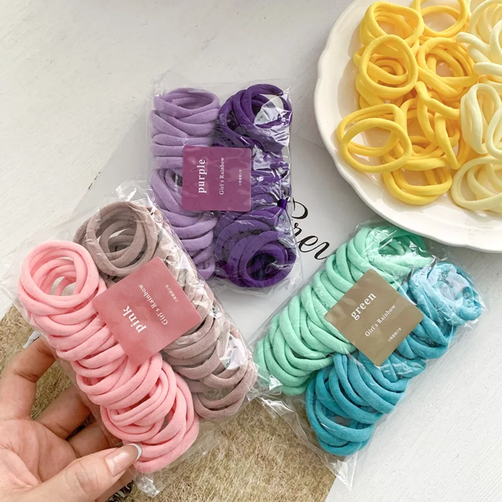 Candy Color Hair Rings 50PCS Seamless High Elastic Soft Childrens Hair Ties Towel Rings Head Ropes Hair Accessories for Girls