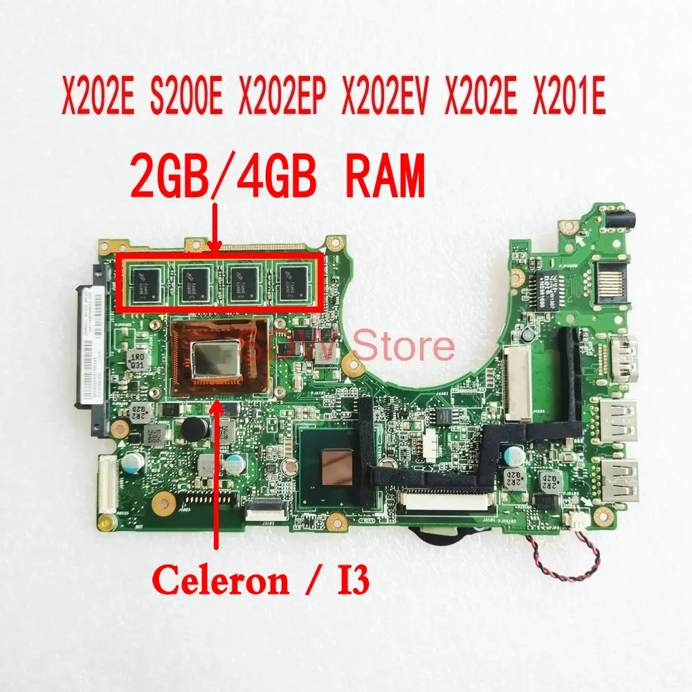 

Основная плата X202E X202E, материнская плата для ASUS X200E X201E Q200E S200E X201EP X201EV, материнская плата для ноутбука 847/2 ГБ ОЗУ I3-3217U/4 ГБ