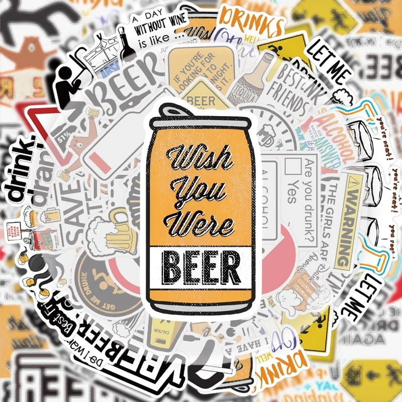 50 ملصقًا على شكل جرافيتي للبيرة المرحة، شارات لاصقة نابضة بالحياة، أنماط متعددة بدون تكرار، مناسبة لزجاجات المياه وأجهزة الكمبيوتر المحمولة وحقائب السفر وألواح التزلج والقيثارات وديكورات الحفلات #3