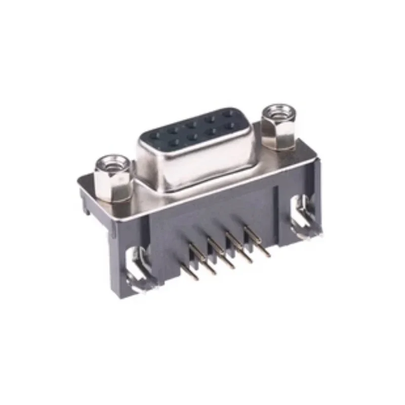 5 pièces D-SUB 9 15 25 37 Broches Mâle Femelle PCB Connecteur Avec Jeu Vis Plug Socket Adaptateur À Angle Droit 2 Rangées DB9 DB15 DB25 DB37