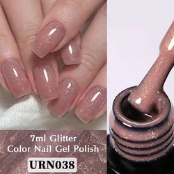 UR SUGAR 7.5ML Nude Gold Shiny Color Nail Gel Polish Nair Art Manicure Semi-permanent Varnish UV LED Gel Nail For Professionals