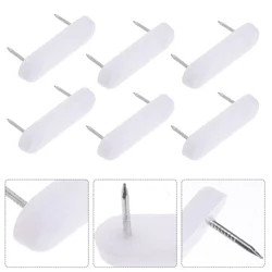 100Pcs Plastic Head Double Nails Furniture Feet Glide Chair Leg Pads Table Floor Protectors Wood Carpet Tiles Rubber Tips Metal