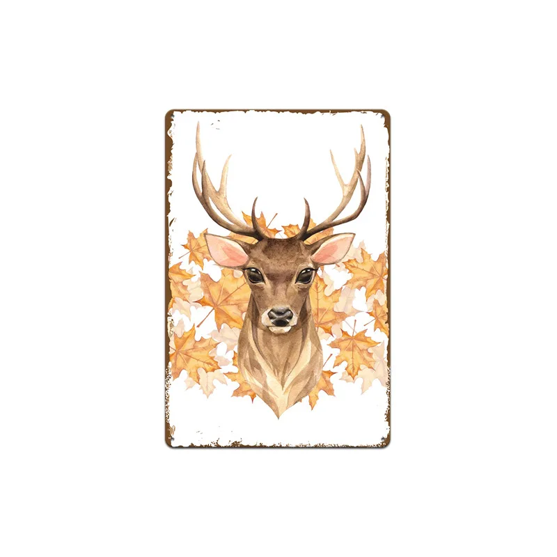 ديكور الحائط، صفيح، لوحة معلقة بدون إطار، الرنة الأمريكية، لوحة القصدير الرجعية، لوحة تزيين جدار الرنة #4