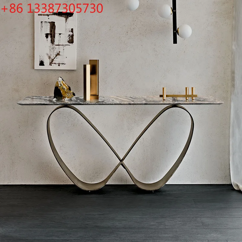 

Marble entrance table Light luxury modern simple entry Entrance hall Wall view table