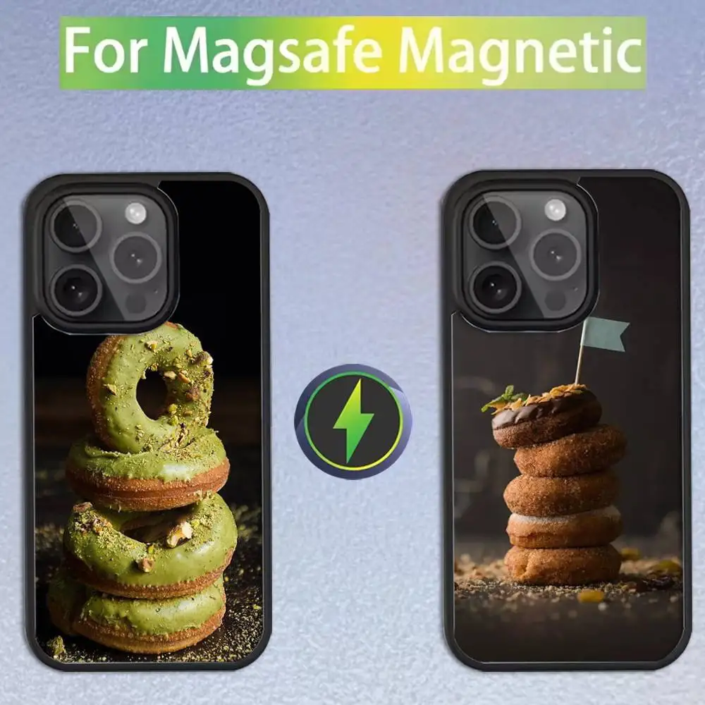 Casing Ponsel Donat Lezat Untuk iPhone 17,16,15,14,13,12,11,Pro,Max,Plus,Mini,SE4,E Pengisian Daya Nirkabel Magnetik Magsafe