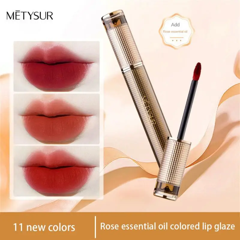 Rose Essential Oil Long Lasting Lip Gloss Makeup Colorful Lip Glaze Rich And Moving Lip Gloss Does Not Fade Long-lasting Color