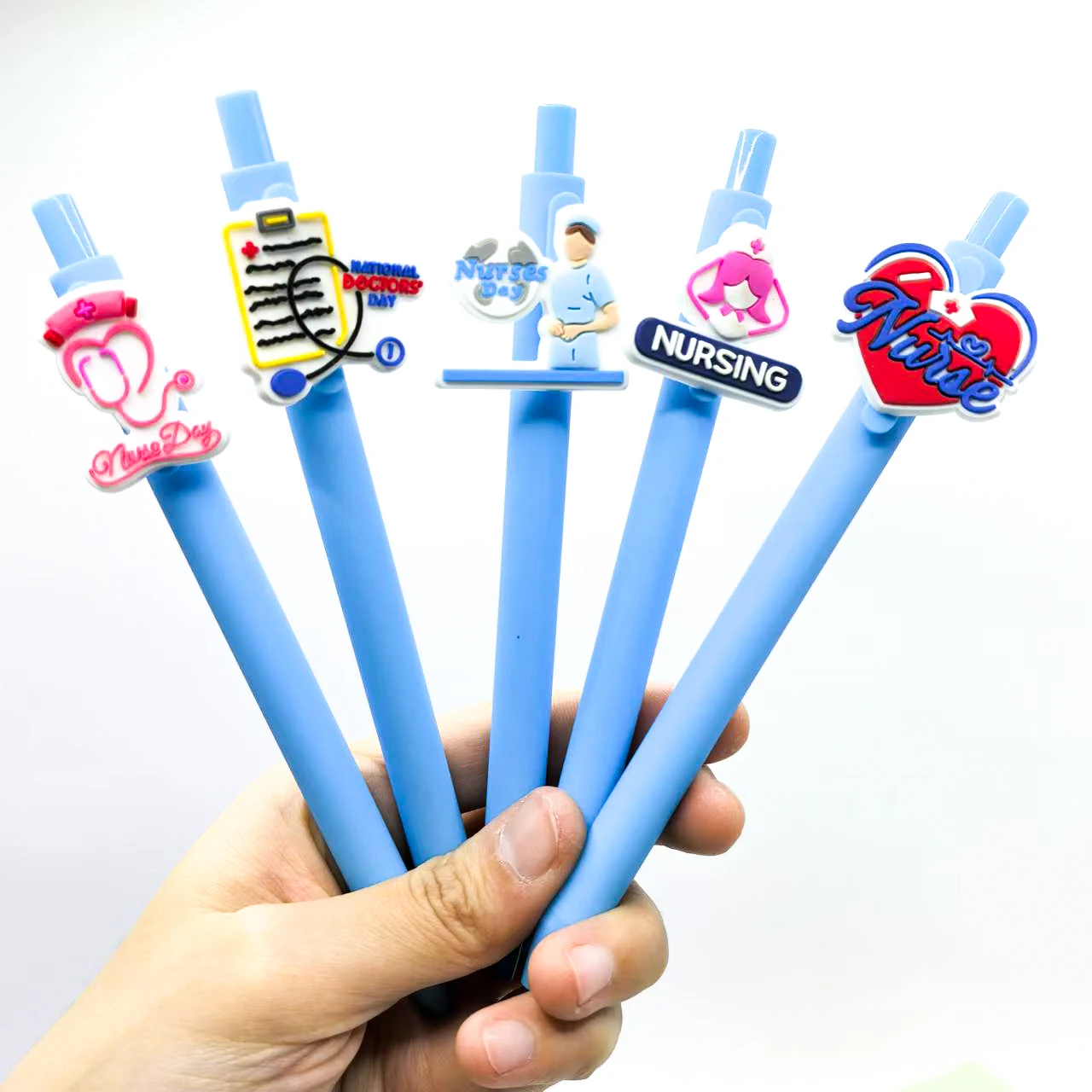 10 قطعة قلم طبيب قلم طبي إبداعي من مادة PVC قلم طبيب ممرضة قلم حبر جاف خاص قلم إعلان