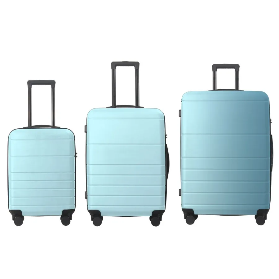 

Luggage Sets for Travel: ABS Hardshell, Blue, Lightweight and Durable with Spinner Wheels and TSA Lock, 3pcs Set 20''/24''/28''