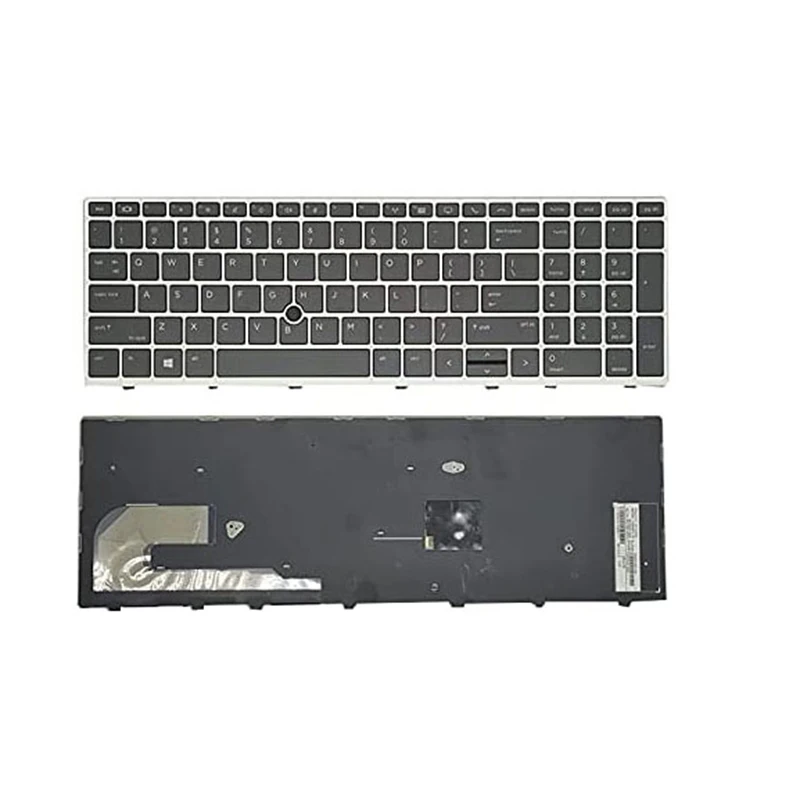 Laptop Keyboard For HP 755 G5 850 G5 850 G6 L14367-001 L12000-001 With Silver Frame With Point Stick United States US Black