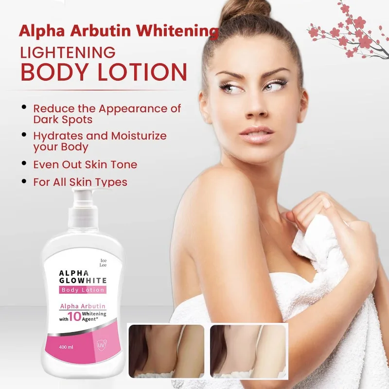 

Alpha Arbutin GLOWHITE Body Lotion Exfoliating Whtening Moisturizing and Soft Skin Brightening,Moisturizer