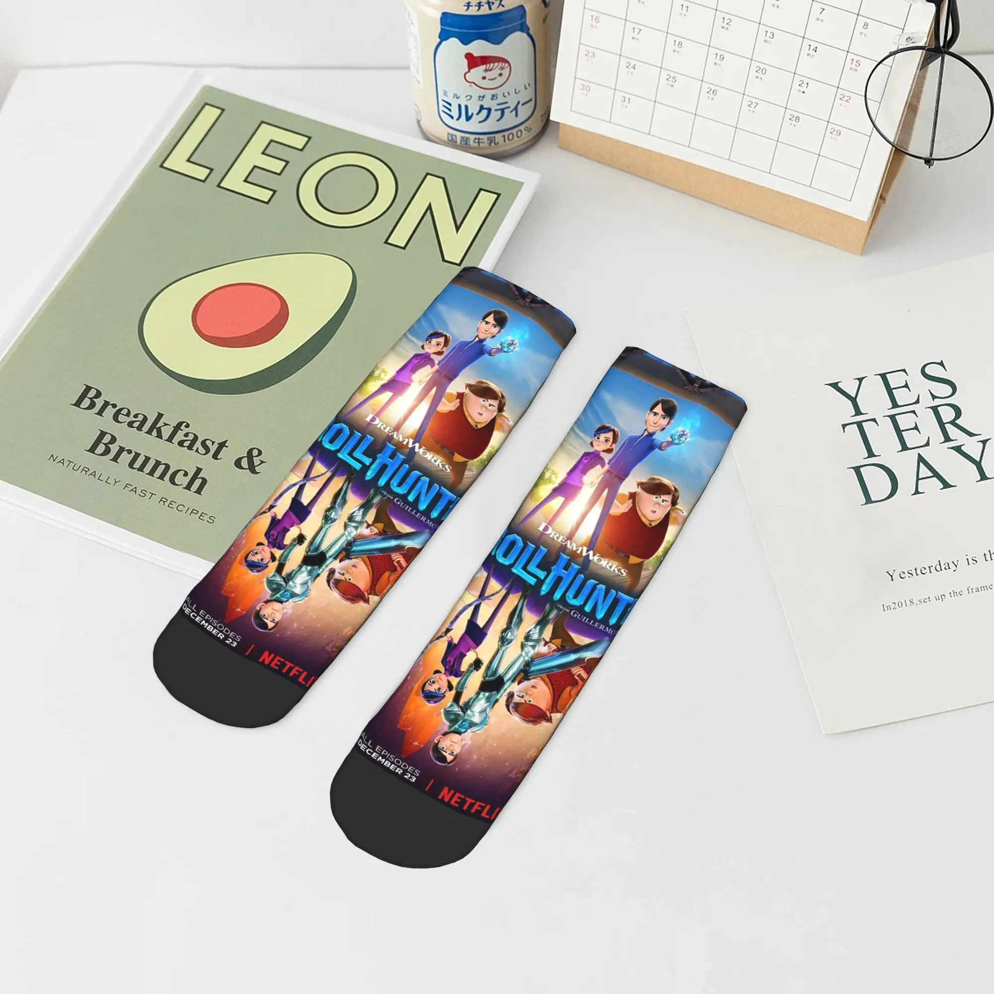 Calcetines TrollHunters de dibujos animados para todas las estaciones, calcetines Harajuku de alta calidad, medias de Hip Hop para hombres y mujeres, regalos de navidad