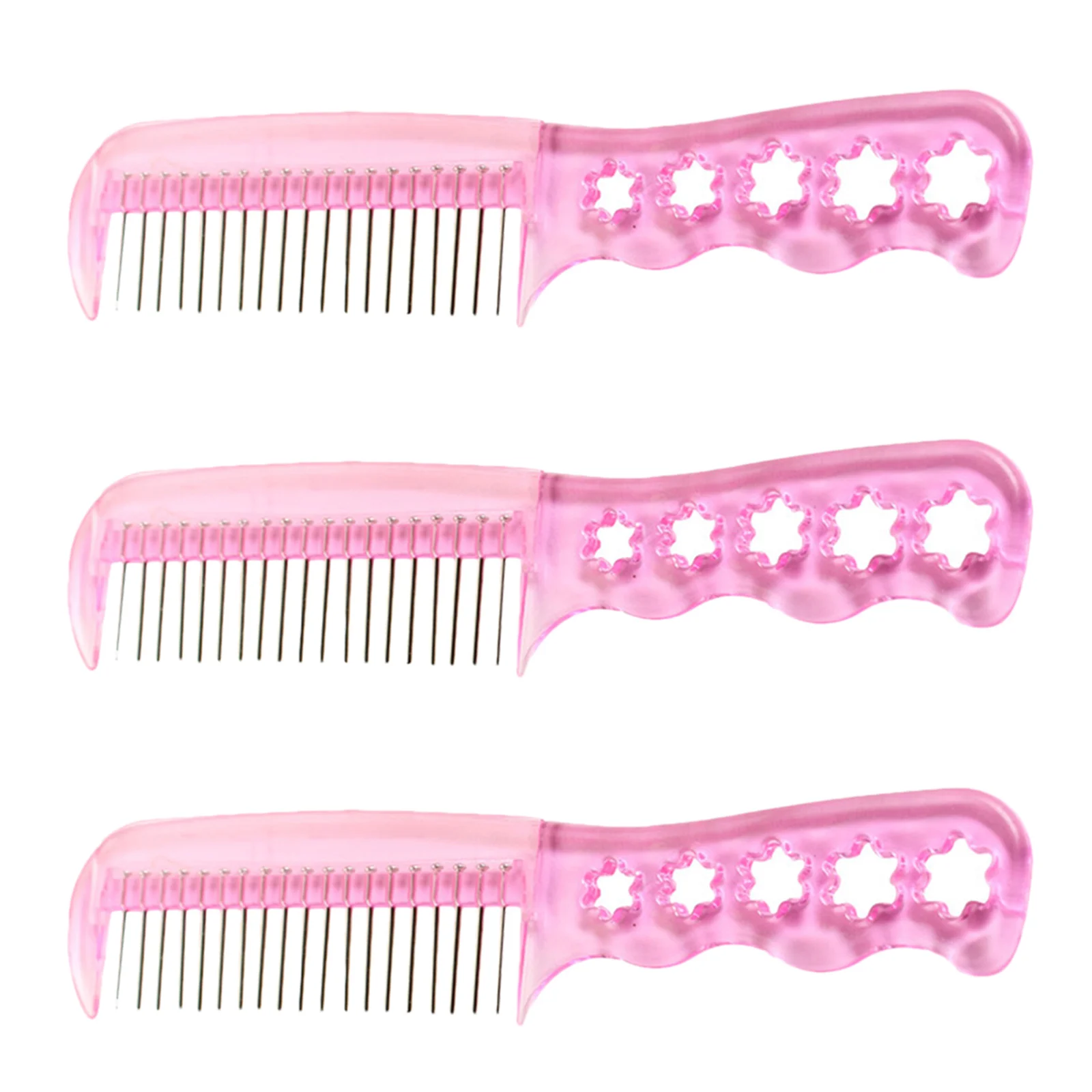 

3Pcs Brush Synthetic Hair Comb Comfortable Handle Lightweight Hair Styling Accessories Brush Hairbrush