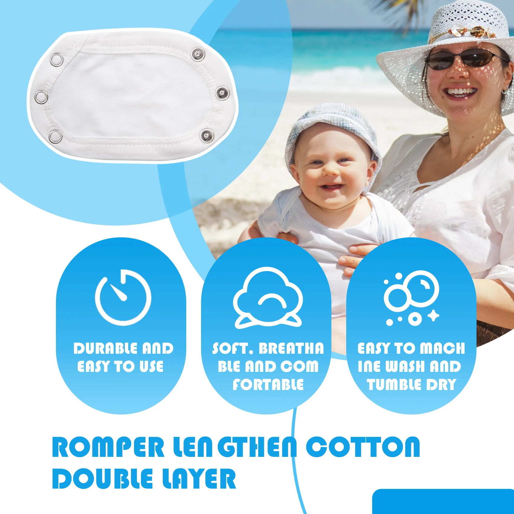 

WOWFU-5Pcs Unisex Baby Kids Romper Partner Super Utility Bodysuit Jumpsuit Diaper Romper Lengthen Extend Film