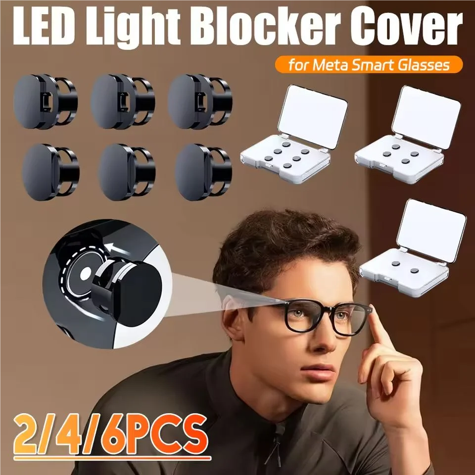 Image of Für Meta Smart Glasses: Indikatorlicht-Sonnenschutz, Linsenschutz, Schiebeabdeckung, Kamera-Privatsphärenschutz, physikalischer Lichtdämpfer 2/4/6