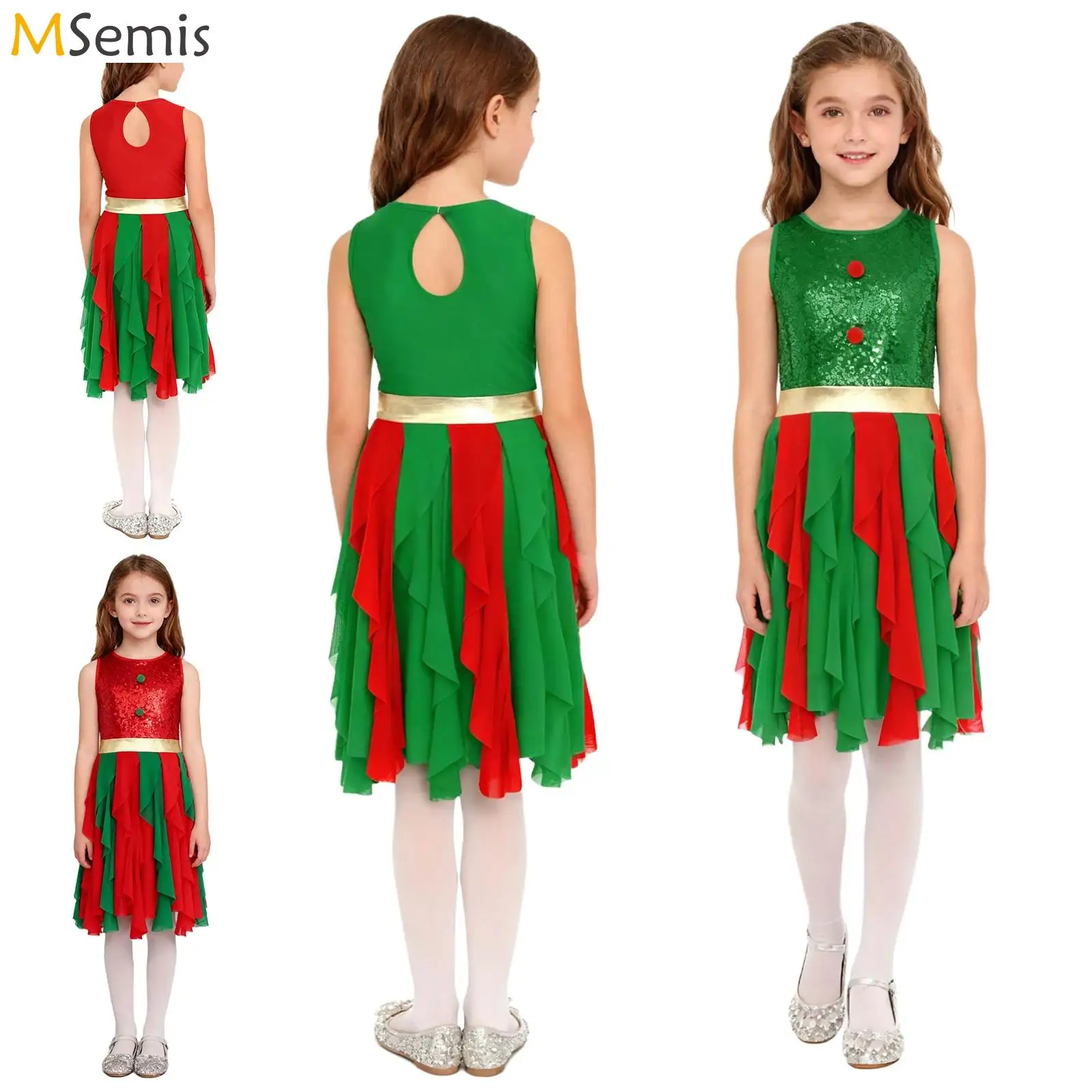 كاندي قصب عيد الميلاد فستان رقص فتاة LayerSequins شبكة تول توتو رداء رقص الباليه الشكل التزلج فستان مرحلة الأداء زي