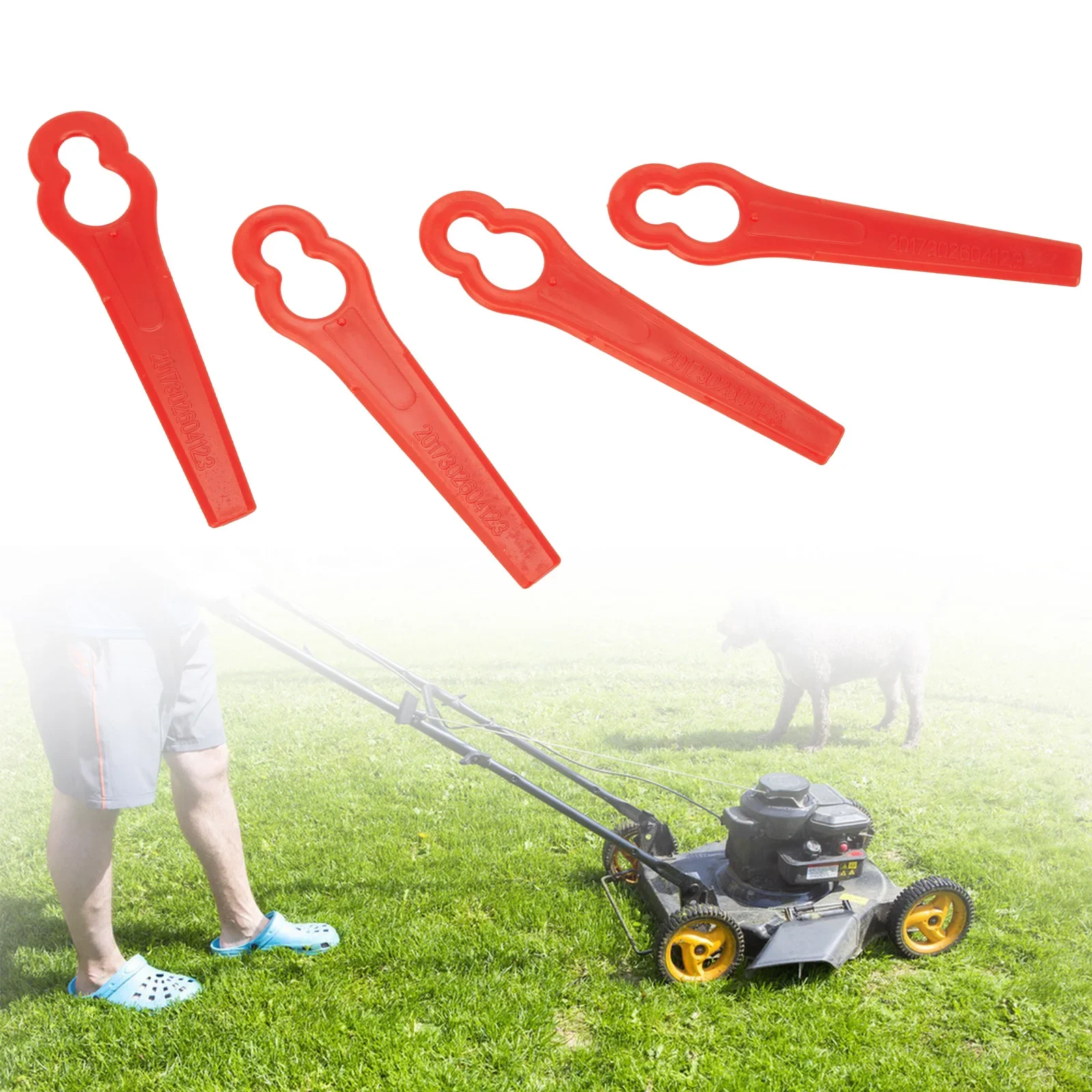 Einhell ใบมีดสำหรับเครื่องตัดหญ้าชุดเปลี่ยนเครื่องตัดหญ้าพลาสติกสีแดงใบมีดไร้สาย20ชิ้นทนทานใหม่เอี่ยม