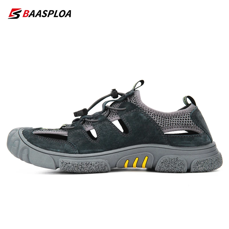 Baasploa Men Upstream Shoes Summer Outdoor Sneakers New Breathable Aqua Shoes for Men Non-Slip Quick Drying Sandals Male