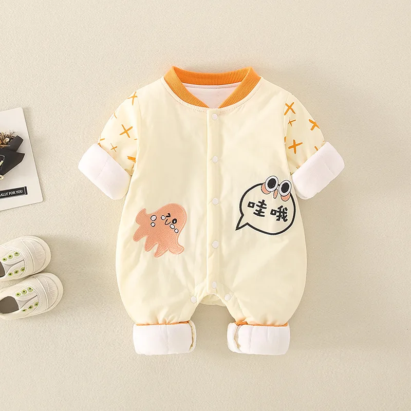 

Strict selection of baby clothes winter thickening plus cotton baby onesie cute and comfortable cotton newborn outing clothes