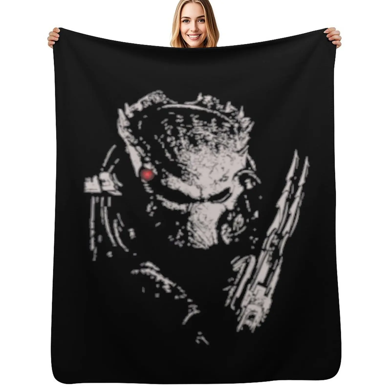 

PREDATOR(BLACK) Throw Blanket Polar Moving Soft Plush Plaid Warm Blankets