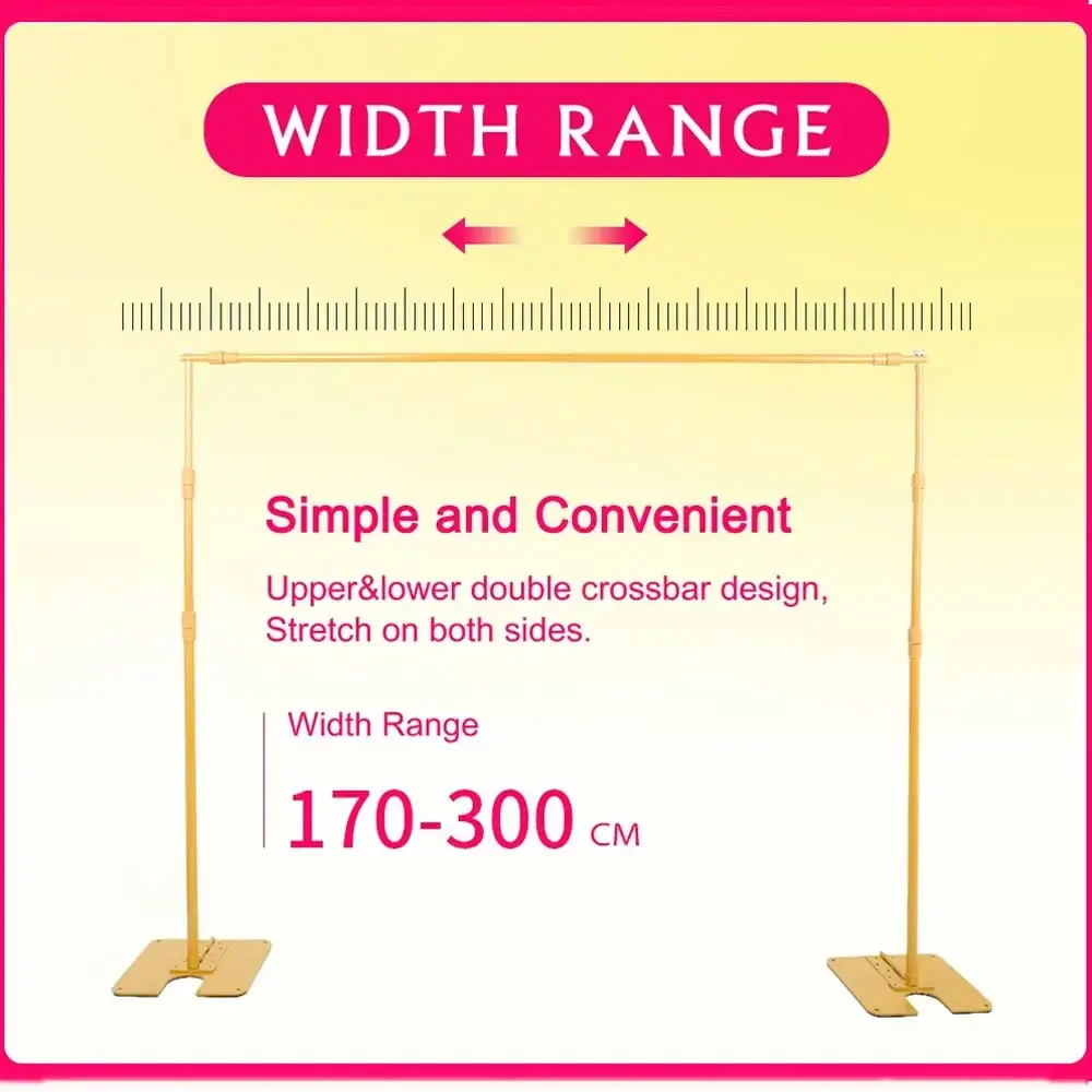 New 2.4x3 Outdoor Heavy Background Frame Thick Base Suitable For Wedding Arrangements Outdoor Party Celebration Shooting setup