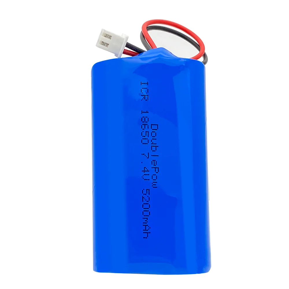 Doublepow-充電式リチウム電池100%,オリジナル,18650 v,7.4 mah,メガホン充電器,スピーカー保護パネル,5200