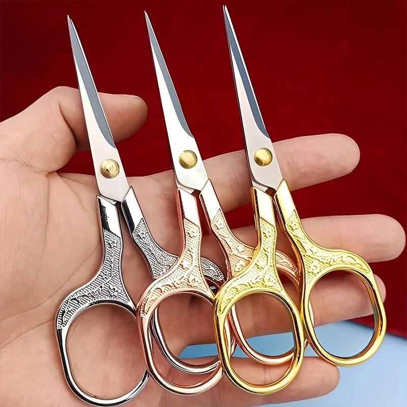 1PC Stainless Steel Scissor Fabric Thread Sewing Scissor For Handicraft Household Embroidery Sewing Shears Embroidery Scissors