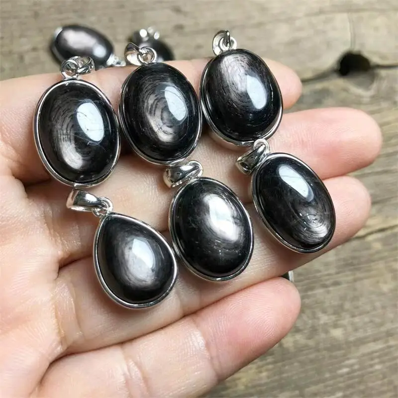 

S925 Natural Hypersthene Pendant Healing DIY Necklace Fashion Classic Women Jewelry Accessories Exquisite Gift 1pcs