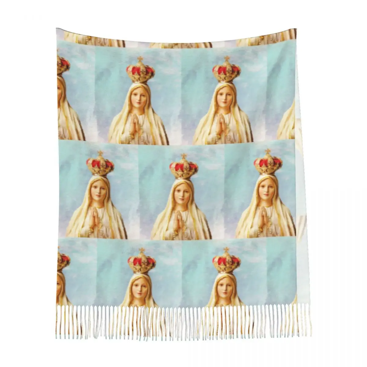 

Шарф Богоматери Фатимы, шарфы с кисточками для женщин, мягкие теплые шали и накидки, длинная осенне-зимняя шаль