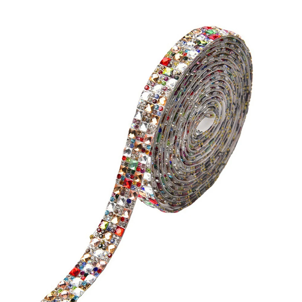 

Rhinestone Ribbon Self-Adhesive Ribbonsticker Glitter Sticker Diy Wedding Trim For Diy Projects Wedding Adornment Gift