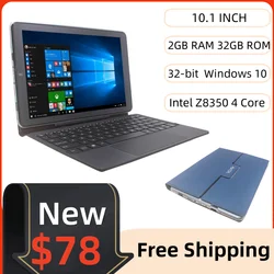 10.1" Windows 10 Tablet PC 2in1 2GB RAM 32GB ROM With Pin Docking Keyboard Z8350 Quad Core CPU 1280*800 IPS HDMI 6000mAh