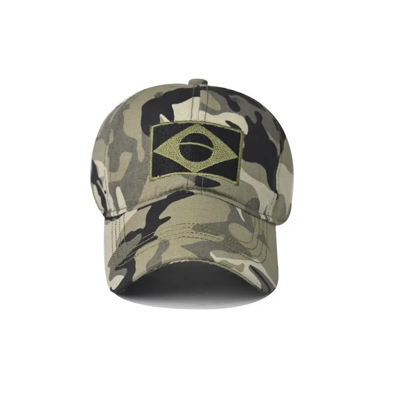 Army Camouflage Male Baseball Cap Men Embroidered Brazil Flag Caps Outdoor Sports Tactical Dad Hat Casual Hunting Hats