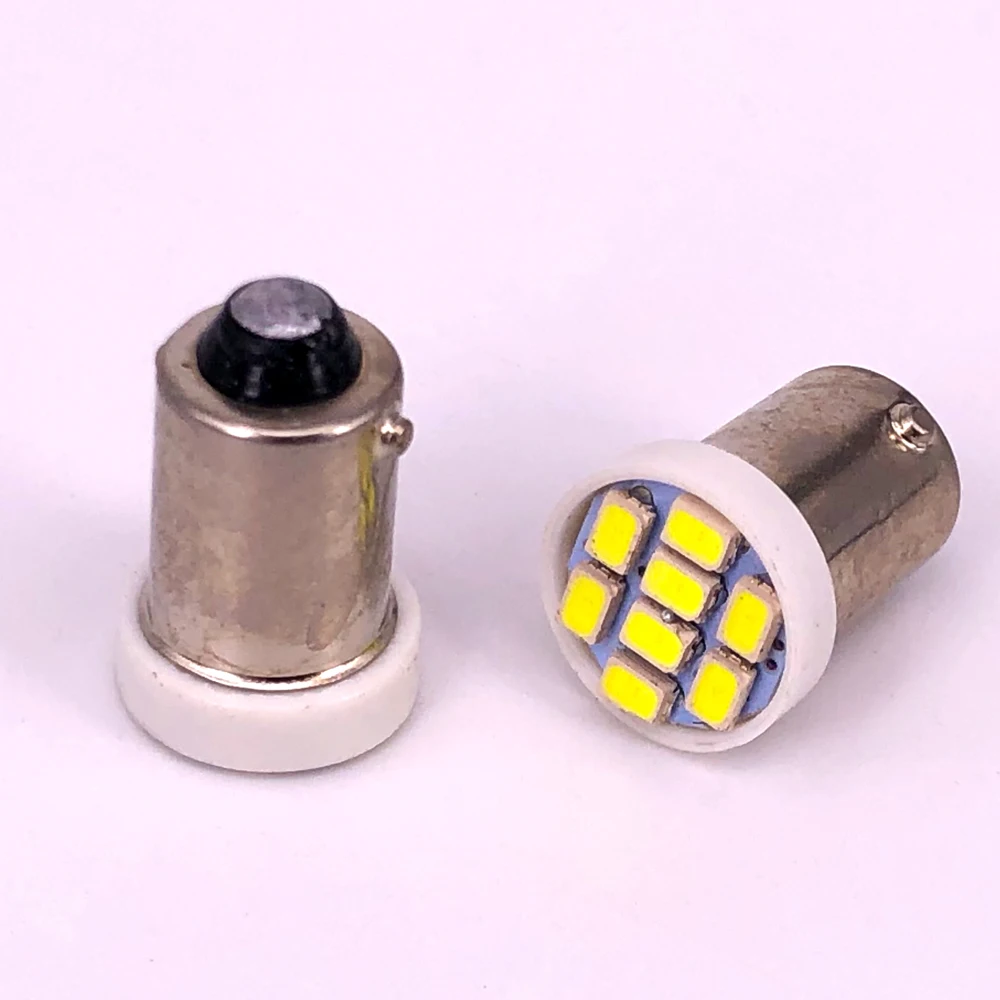 2PCS BA9S 44 47 T11 T4W Bayonet DC 12V 24V 1206 3020 8SMD LED Pinball Machine Light Bulb Lamp Anti Flickering