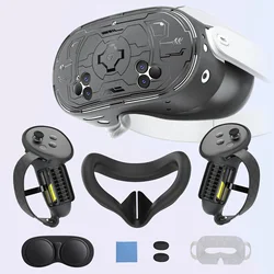 Silicone +TPU Cover Set for Meta Quest 3S VR Headset Controller Grip Protective Cover Anti-Scratch Shockproof Accessories