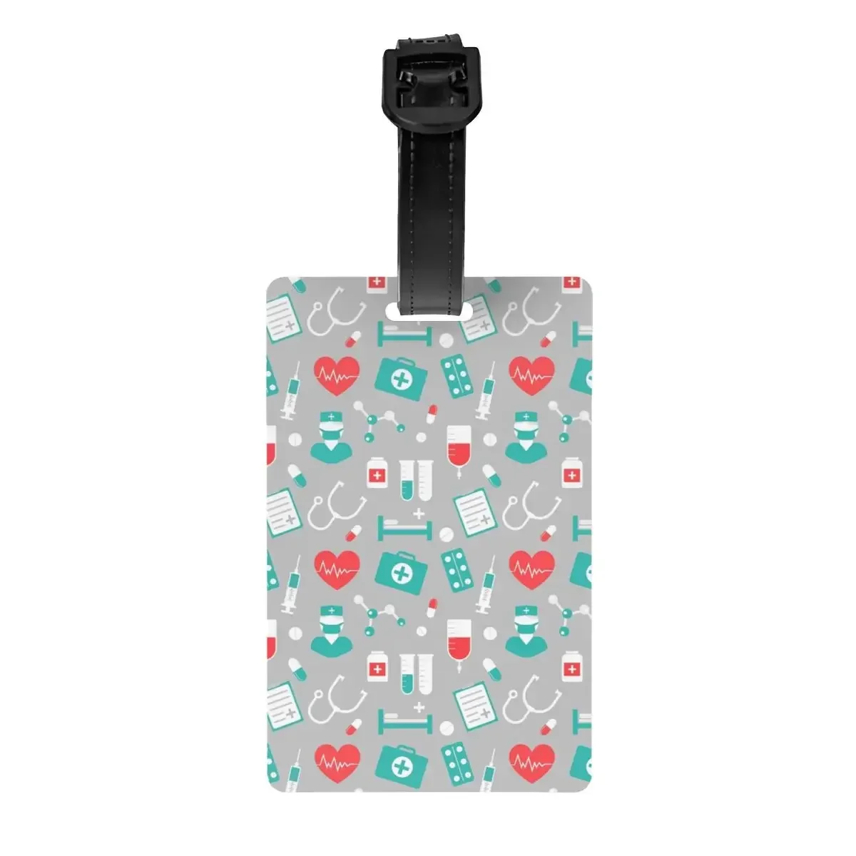 

Custom Nurse Medical Pattern Luggage Tag With Name Card Health Care Nursing Privacy Cover ID Label For Travel Bag Suitcase