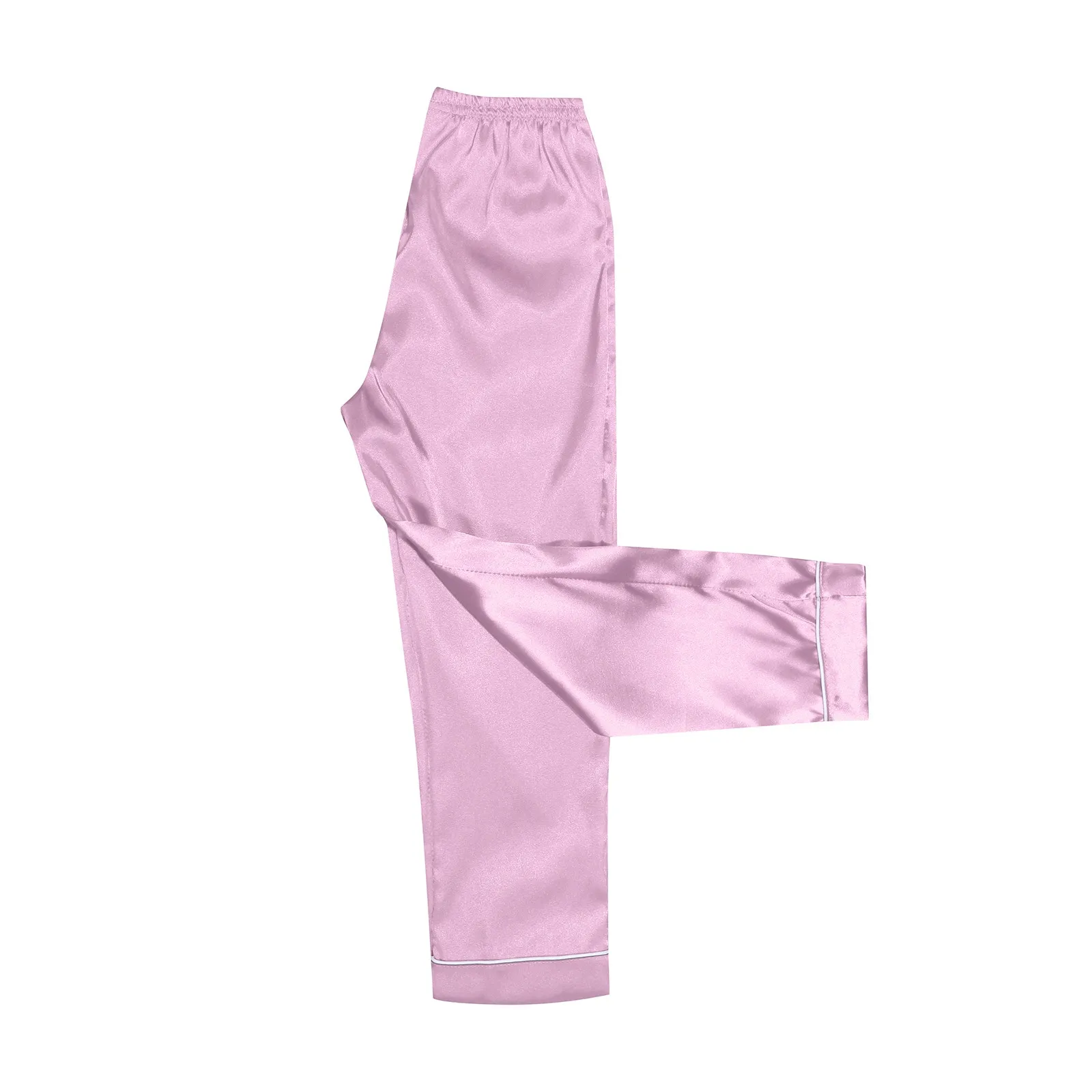 Pijama de seda navideño para mujer, otoño, 2 piezas, talla grande, trajes a juego para la familia, pijama de punto rosa de manga larga para madre e hijo