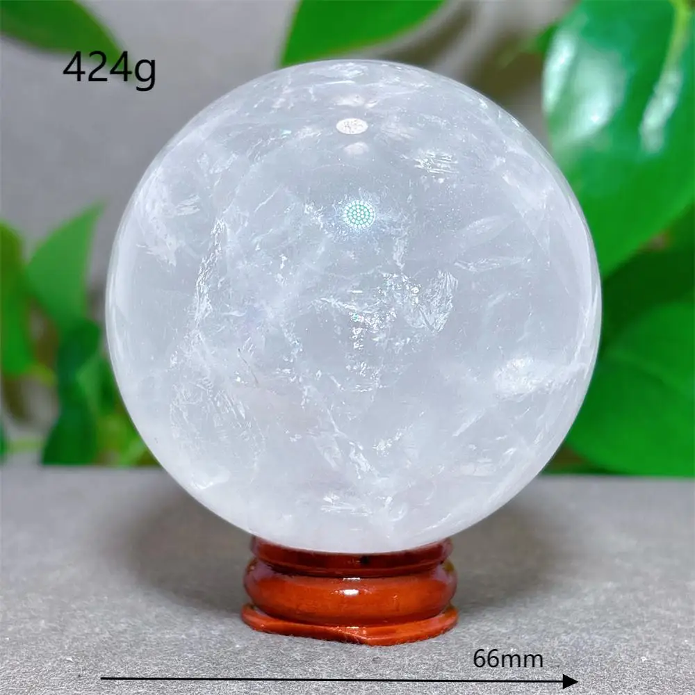 Angora crystal Sphere  Crystal Natural Stone Quartz Minerals Home Decoritems Reiki Garden Gifts Energy Healing Luck Love +Stand