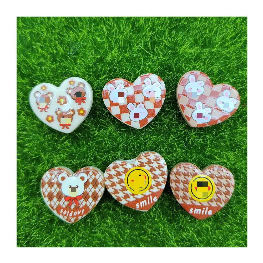 

Cartoon Heart Candy Biscuits Resin Cabochon Flatbacks Embellishments For Phone Decoration Jewelry DIY