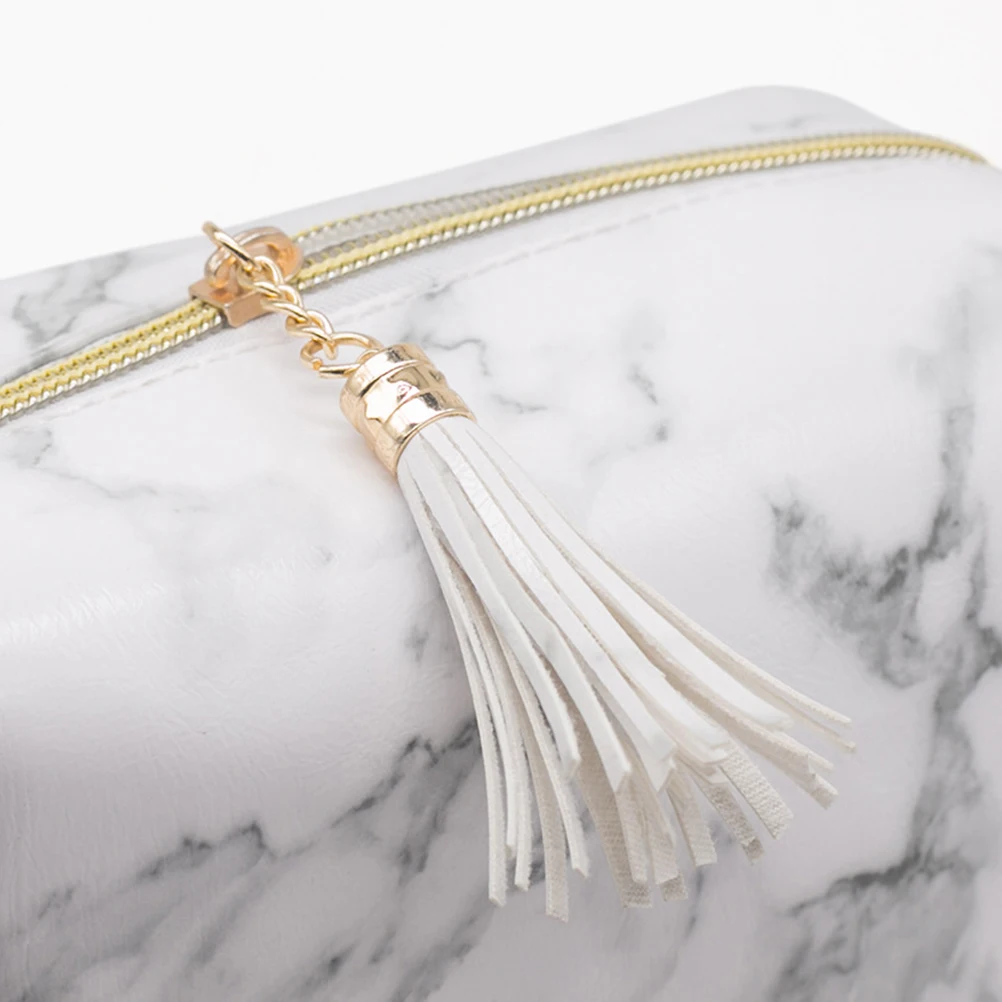 

Portable Marble Makeup Bag Tassel Container Toiletries ganizer Storage Bag Lightweight Travel Camping Bathroom Small