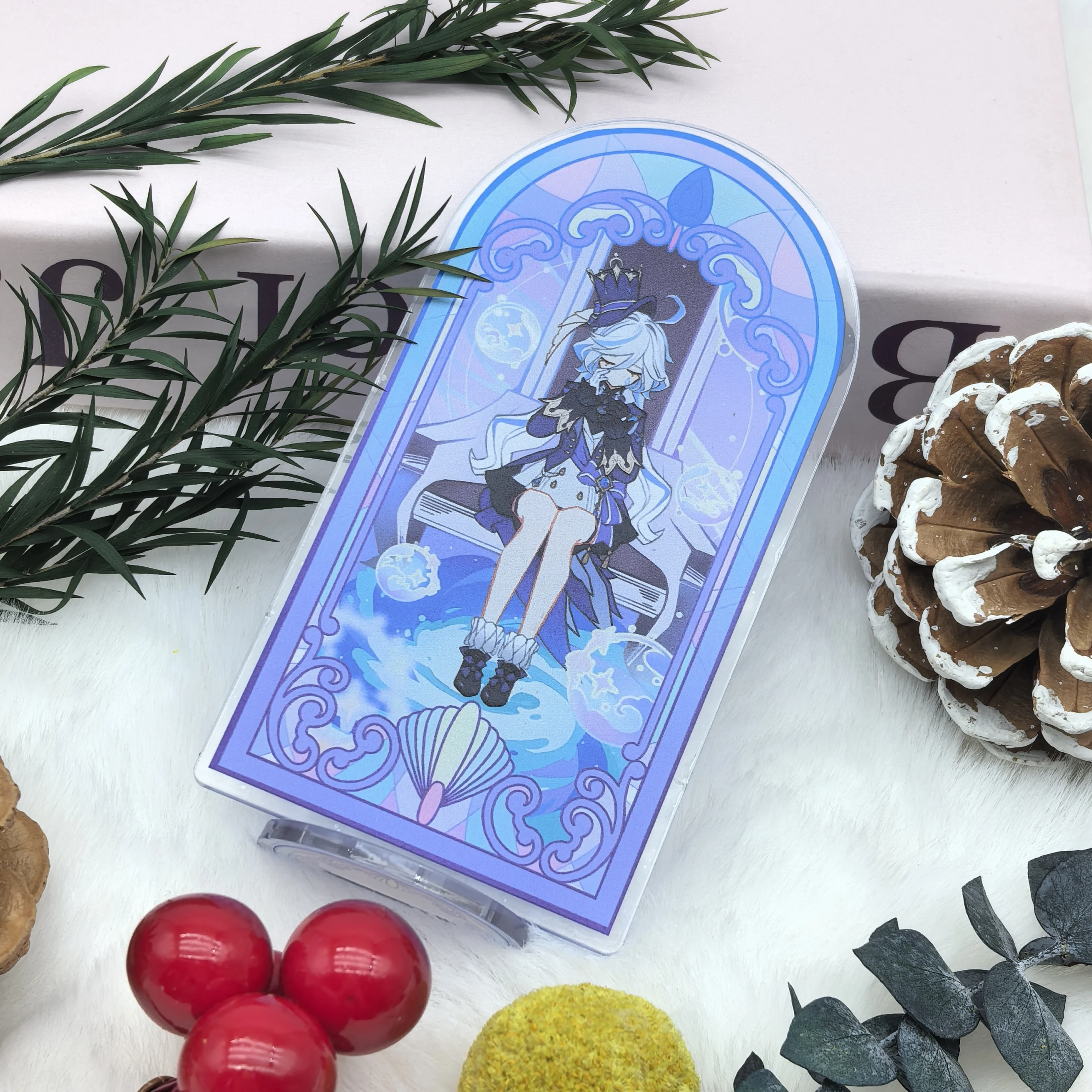 1 قطعة لعبة أنيمي Genshin تأثير شياو Zhongli بطاقة شخصية جميلة تأثيري سطح المكتب الديكور الاكريليك الدائمة لوحة الصبي الهدايا #6