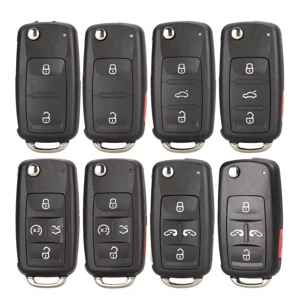 4/5 Buttons Car Key Case Shell For VW/VOLKSWAGEN Sharan Caddy Eos Golf Jetta Beetle Polo Up Tiguan Touran Folding