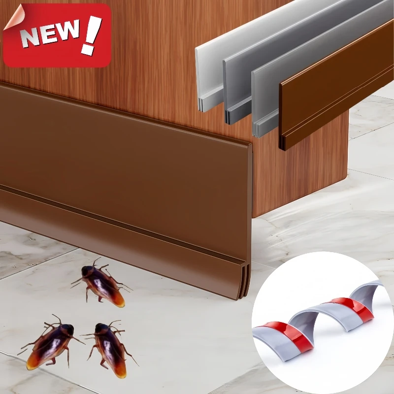 Tira de sellado para ventana corredera, autoadhesiva de 25mm de altura, Triple aislamiento acústico, resistente al viento, antifrío, para puerta debajo de la cinta de sellado