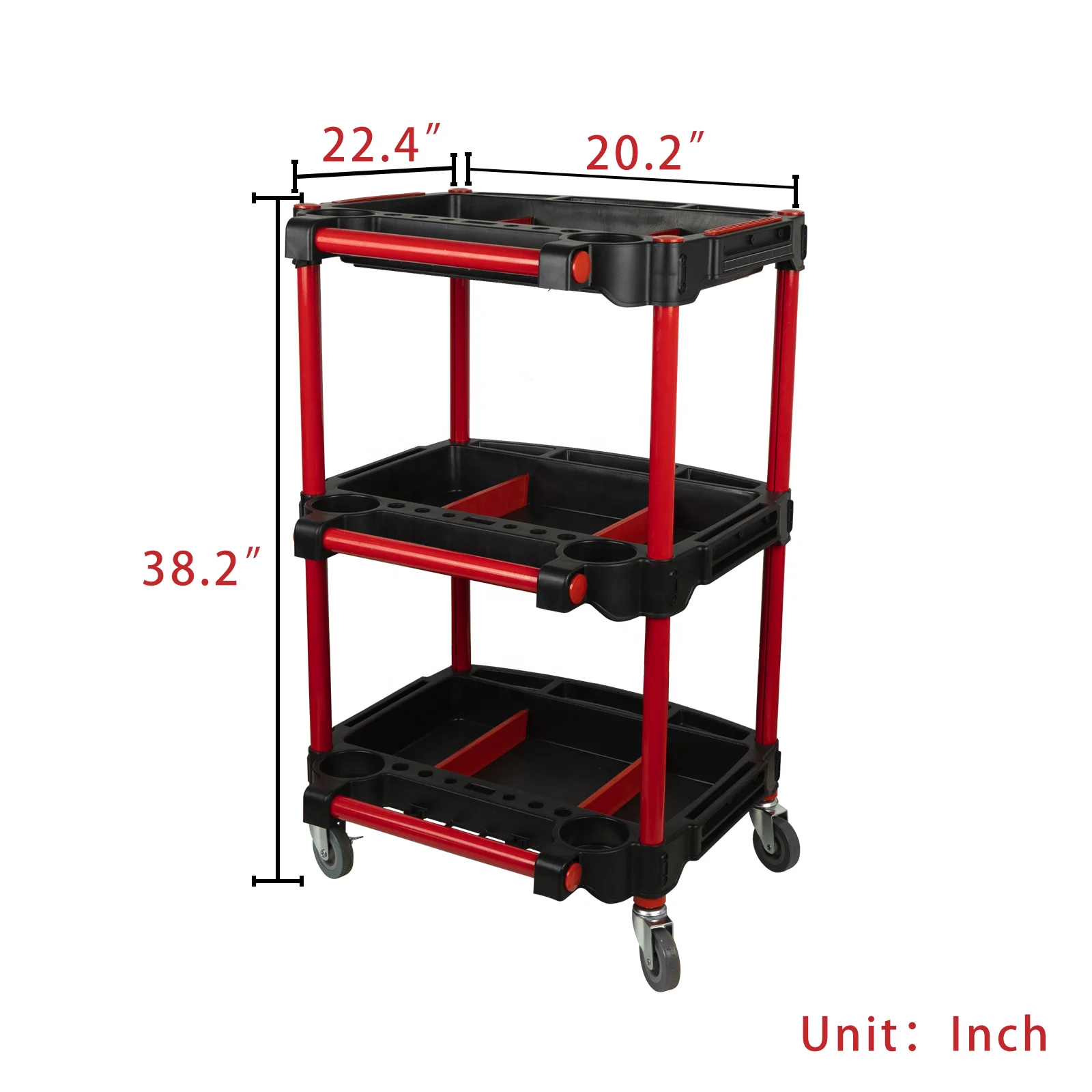 

2025Car Wash Cart Tool Hand Push Tool Cart Trolley With Wheels for Service Detailing Car Wash Beauty Waxing Janitorial Plastic