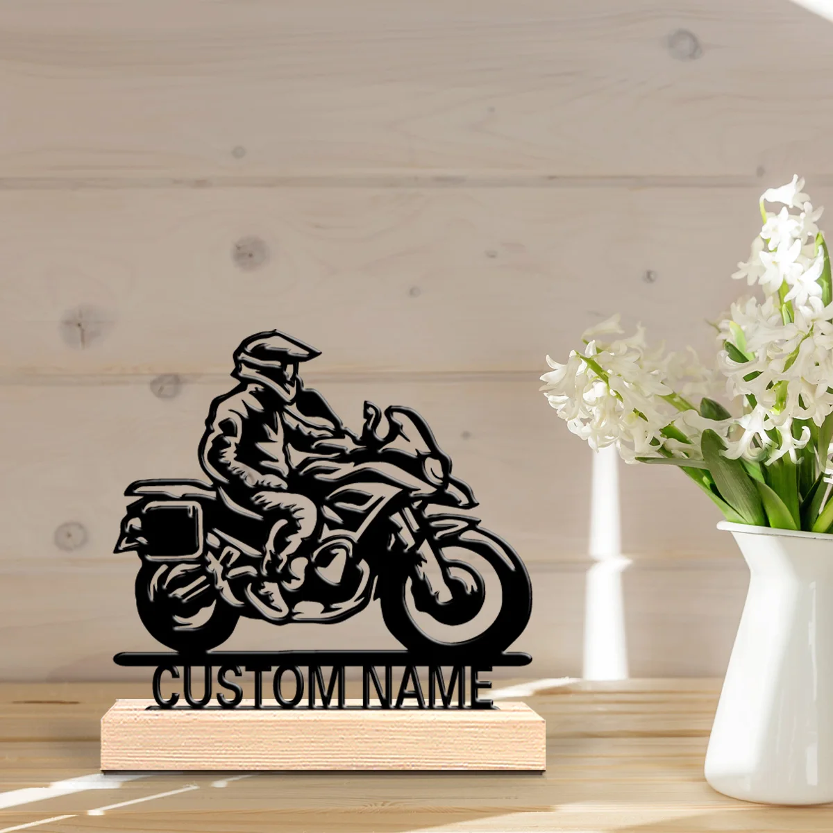 Statues de moto personnalisées romantiques en métal, 1 pièce, adaptées comme cadeau pour les amateurs de motos, avec un thème masculin, Des