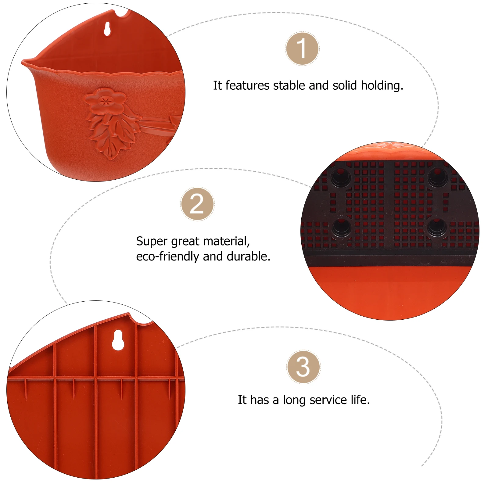 

1Set Creative Flowerpot Hanging Planter for Balcony Garden Wall-Mounted Plastic Flower Holder Decorative Gardening Pot Indoor