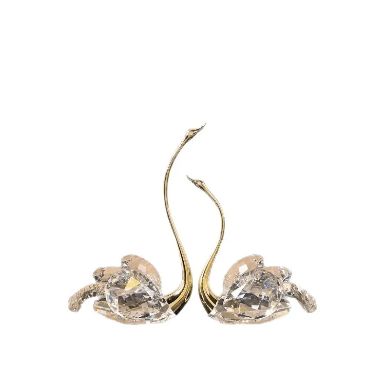 light luxury high-end swan ornament, a pair of living room minimalist high-end wine cabinet TV cabinet  high-end decoration