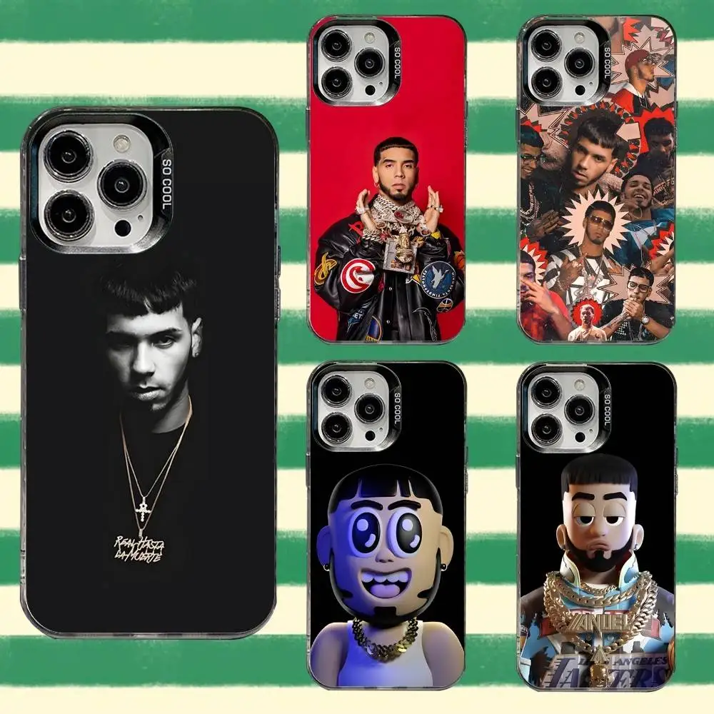 

Rapper Anuel AA Phone Case For iPhone 16,15,14,13,12,11,8,7,Pro,Max,Plus,Mini,XS,SE Anti Fall Black Matte Hard