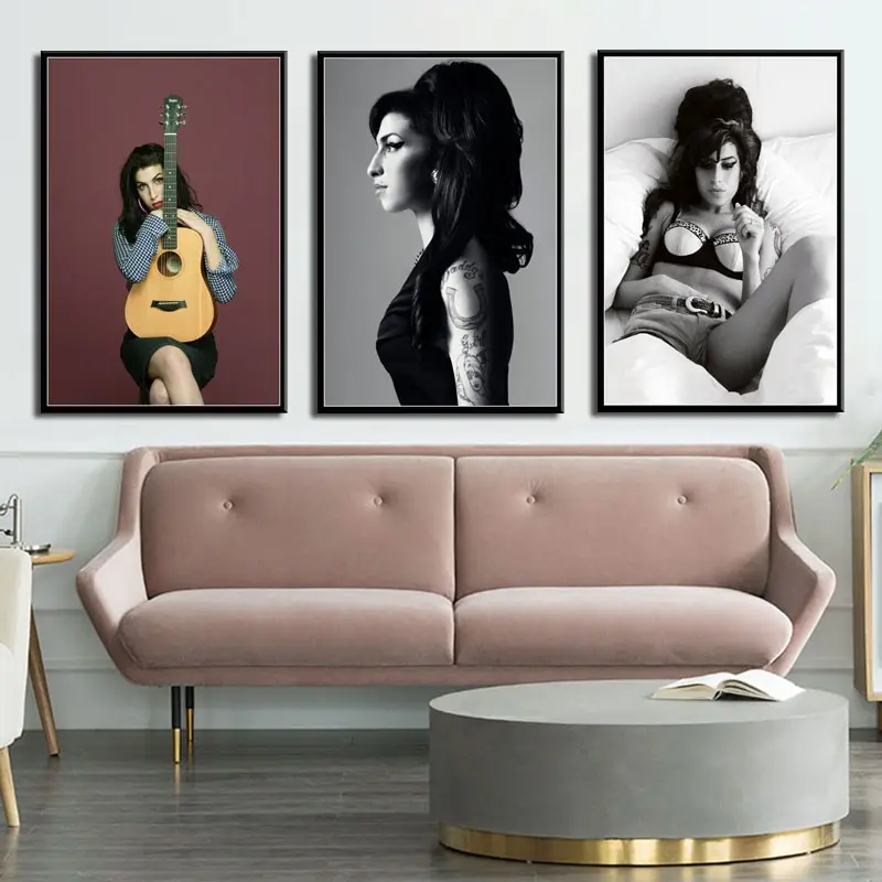 Amy Winehouse Pop Art Canvas Print Poster, Singer Star Music Wall Art, High-Quality Home Decor - No Frame (o441)