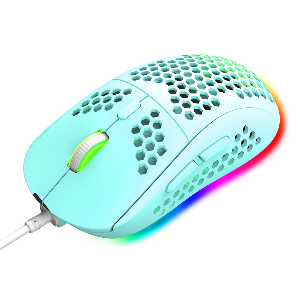 

Игровая мышь USB Проводная игровая мышь с RGB-подсветкой и регулируемым разрешением Портативный компьютерный аксессуар, черный