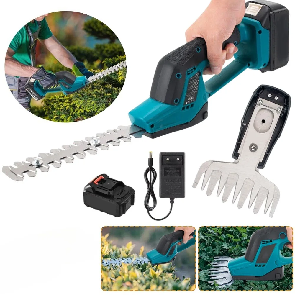 Kabelloser Heckenschneider/Rasentrimmer 2-in-1 Elektro-Gartentrimmer, geeignet für Sträucher und Büsche, leicht zu handhaben, effizientes Trimmen von Hecken in Häusern oder Gärten.