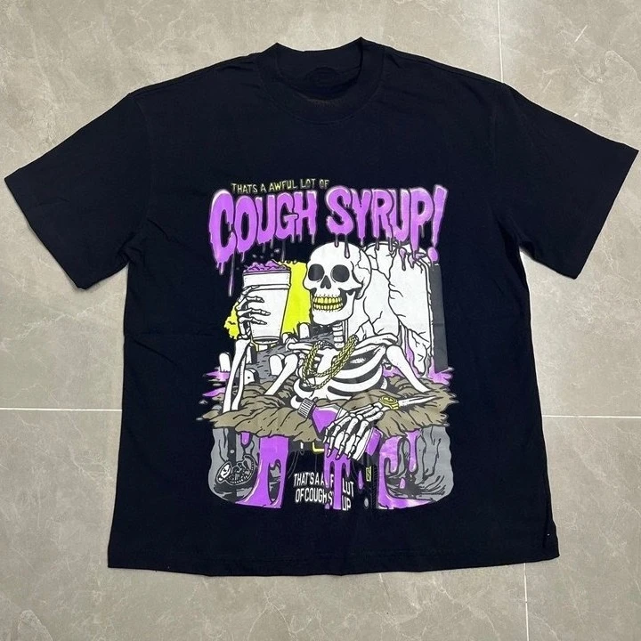 

2025 Summer Fashion THAT'S A AWFUL LOT OF COUGH SYRUP New real shot Loose Casual T-shirt High version Comfortable and simple Tee